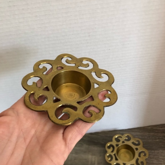 Vtg Brass Candle Holders - Picture 4 of 9